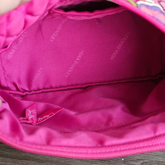 Vera Bradley Quilted Crossbody Bag Purse Pink Paisley Floral Pattern Bright Smal - Picture 5 of 9